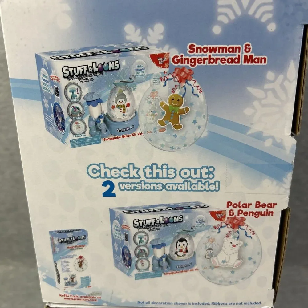 2! - Goodmark Stuffaloons Snow Globe Maker Kit Value Sets Penguin And Snowman!